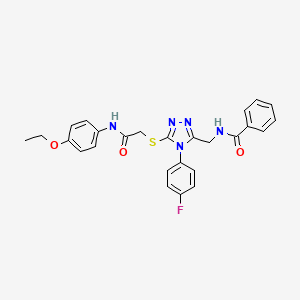 N-[[5-[2-(4-ethoxyanilino)-2-oxoethyl]sulfanyl-4-(4-fluorophenyl)-1,2,4-triazol-3-yl]methyl]benzamide