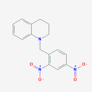 molecular formula C16H15N3O4 B1658696 Quinoline, 1-[(2,4-dinitrophenyl)methyl]-1,2,3,4-tetrahydro- CAS No. 61862-77-9