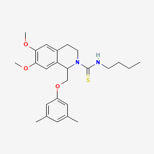 molecular formula C25H34N2O3S B1658701 N-butyl-1-[(3,5-dimethylphenoxy)methyl]-6,7-dimethoxy-3,4-dihydro-1H-isoquinoline-2-carbothioamide CAS No. 6188-52-9