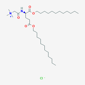 molecular formula C34H67ClN2O5 B165871 Didodecyl N-(alpha-trimethylammonioacetyl)glutamate CAS No. 131897-06-8