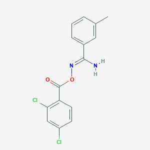 molecular formula C15H12Cl2N2O2 B1658743 N'-[(2,4-dichlorobenzoyl)oxy]-3-methylbenzenecarboximidamide CAS No. 6203-65-2