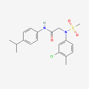 molecular formula C19H23ClN2O3S B1658807 2-(3-chloro-4-methyl-N-methylsulfonylanilino)-N-(4-propan-2-ylphenyl)acetamide CAS No. 6223-84-3