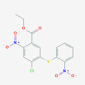 molecular formula C15H11ClN2O6S B1658884 Ethyl 4-chloro-2-nitro-5-[(2-nitrophenyl)sulfanyl]benzoate CAS No. 62486-40-2