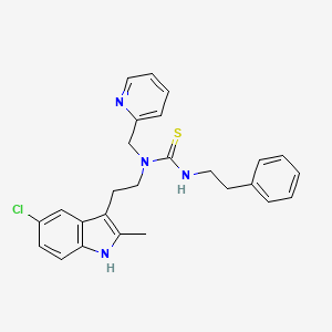 molecular formula C26H27ClN4S B1658905 1-[2-(5-chloro-2-methyl-1H-indol-3-yl)ethyl]-3-phenethyl-1-(pyridin-2-ylmethyl)thiourea CAS No. 6256-38-8