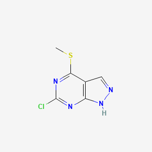 molecular formula C6H5ClN4S B1659003 6-Chloro-4-(methylthio)-1H-pyrazolo[3,4-d]pyrimidine CAS No. 6288-85-3