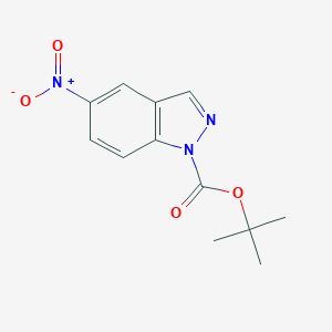 molecular formula C12H13N3O4 B165902 叔丁基5-硝基-1H-吲唑-1-羧酸酯 CAS No. 129488-09-1