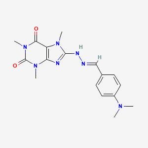 8-[(2E)-2-[[4-(Dimethylamino)phenyl]methylidene]hydrazinyl]-1,3,7-trimethylpurine-2,6-dione