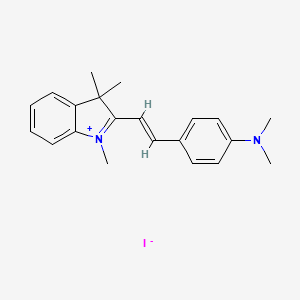 molecular formula C21H25IN2 B1659037 N,N-Dimethyl-4-[(E)-2-(1,3,3-trimethylindol-1-ium-2-yl)ethenyl]aniline;iodide CAS No. 6307-03-5