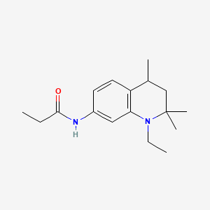 molecular formula C17H26N2O B1659047 Propanamide, N-(1-ethyl-1,2,3,4-tetrahydro-2,2,4-trimethyl-7-quinolinyl)- CAS No. 63134-09-8
