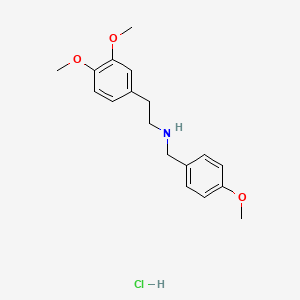 molecular formula C18H24ClNO3 B1659092 Benzeneethanamine, 3,4-dimethoxy-N-((4-methoxyphenyl)methyl)-, hydrochloride CAS No. 63434-00-4