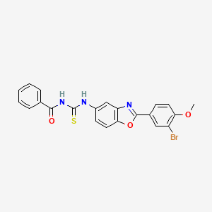 molecular formula C22H16BrN3O3S B1659135 N-[[2-(3-bromo-4-methoxyphenyl)-1,3-benzoxazol-5-yl]carbamothioyl]benzamide CAS No. 6369-95-5
