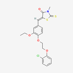 molecular formula C21H20ClNO4S2 B1659170 (5Z)-5-[[4-[2-(2-chlorophenoxy)ethoxy]-3-ethoxyphenyl]methylidene]-3-methyl-2-sulfanylidene-1,3-thiazolidin-4-one CAS No. 6379-10-8