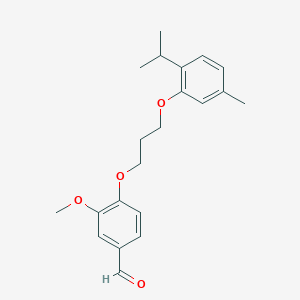 molecular formula C21H26O4 B1659293 3-Methoxy-4-[3-(5-methyl-2-propan-2-ylphenoxy)propoxy]benzaldehyde CAS No. 6446-53-3