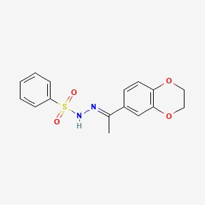 molecular formula C16H16N2O4S B1659326 N'-[1-(2,3-dihydro-1,4-benzodioxin-6-yl)ethylidene]benzenesulfonohydrazide CAS No. 6458-66-8