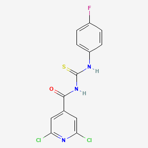molecular formula C13H8Cl2FN3OS B1659341 N-(2,6-dichloroisonicotinoyl)-N'-(4-fluorophenyl)thiourea CAS No. 646456-16-8