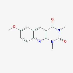 molecular formula C14H13N3O3 B1659348 7-Methoxy-1,3-dimethylpyrimido[4,5-b]quinoline-2,4-dione CAS No. 64664-00-2