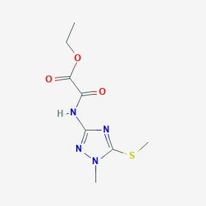 molecular formula C8H12N4O3S B1659394 ethyl 2-{[1-methyl-5-(methylthio)-1H-1,2,4-triazol-3-yl]amino}-2-oxoacetate CAS No. 648408-63-3