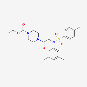 molecular formula C24H31N3O5S B1659397 ethyl 4-[2-(3,5-dimethyl-N-(4-methylphenyl)sulfonylanilino)acetyl]piperazine-1-carboxylate CAS No. 6487-19-0