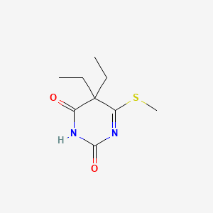 molecular formula C9H14N2O2S B1659471 2,4(3H,5H)-Pyrimidinedione, 5,5-diethyl-6-(methylthio)- CAS No. 65350-89-2