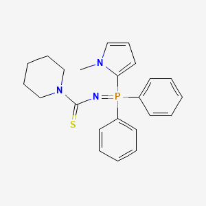 molecular formula C23H26N3PS B1659474 N-[(1-methylpyrrol-2-yl)-diphenyl-phosphoranylidene]piperidine-1-carbothioamide CAS No. 6538-44-9