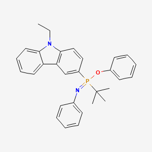 molecular formula C30H31N2OP B1659489 Tert-butyl-(9-ethylcarbazol-3-yl)-phenoxy-phenylimino-lambda5-phosphane CAS No. 6544-75-8