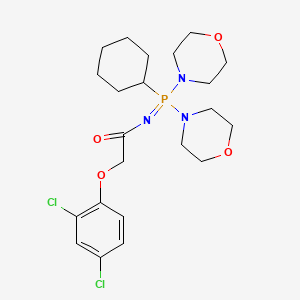 molecular formula C22H32Cl2N3O4P B1659494 N-(cyclohexyl-dimorpholin-4-yl-phosphoranylidene)-2-(2,4-dichlorophenoxy)acetamide CAS No. 6549-08-2