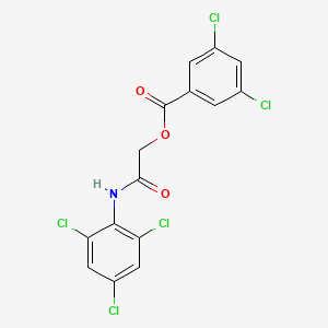 molecular formula C15H8Cl5NO3 B1659517 [2-Oxo-2-(2,4,6-trichloroanilino)ethyl] 3,5-dichlorobenzoate CAS No. 6565-49-7