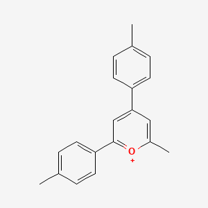 molecular formula C20H19BF4O B1659530 2-methyl-4,6-bis(4-methylphenyl)pyrylium tetrafluoroborate CAS No. 65776-60-5