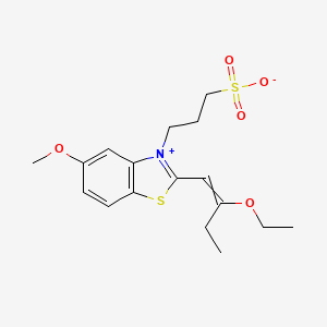 molecular formula C17H23NO5S2 B1659531 benzothiazolium, 2-(2-ethoxy-1-buten-1-yl)-5-methoxy-3-(3-sulfopropyl)-, inner salt CAS No. 65776-61-6