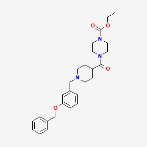 molecular formula C27H35N3O4 B1659534 Ethyl 4-[1-[(3-phenylmethoxyphenyl)methyl]piperidine-4-carbonyl]piperazine-1-carboxylate CAS No. 6579-02-8