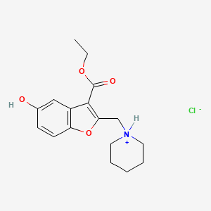 molecular formula C17H22ClNO4 B1659551 5-Hydroxy-2-(piperidinomethyl)-3-benzofurancarboxylic acid ethyl ester hydrochloride CAS No. 65919-86-0