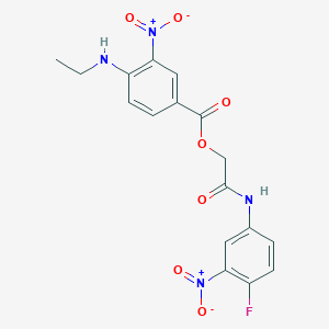 molecular formula C17H15FN4O7 B1659556 2-(4-Fluoro-3-nitroanilino)-2-oxoethyl 4-(ethylamino)-3-nitrobenzoate CAS No. 6595-09-1