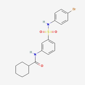 molecular formula C19H21BrN2O3S B1659566 N-[3-[(4-bromophenyl)sulfamoyl]phenyl]cyclohexanecarboxamide CAS No. 6598-25-0