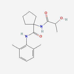 molecular formula C17H24N2O3 B1659575 N-(2,6-dimethylphenyl)-1-(2-hydroxypropanoylamino)cyclopentane-1-carboxamide CAS No. 6602-98-8