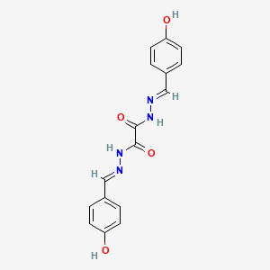 molecular formula C16H14N4O4 B1659599 N'~1~,N'~2~-bis[(1E)-(4-hydroxyphenyl)methylene]ethanedihydrazide CAS No. 6623-00-3