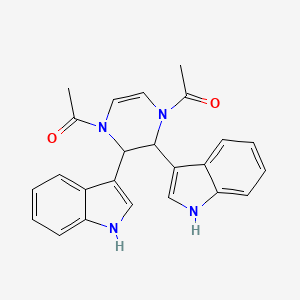 molecular formula C24H22N4O2 B1659602 1-[4-acetyl-2,3-bis(1H-indol-3-yl)-2,3-dihydropyrazin-1-yl]ethanone CAS No. 66248-05-3