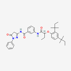 molecular formula C36H44N4O4 B1659608 Benzamide, 3-((2-(2,4-bis(1,1-dimethylpropyl)phenoxy)-1-oxobutyl)amino)-N-(4,5-dihydro-5-oxo-1-phenyl-1H-pyrazol-3-yl)- CAS No. 66266-91-9