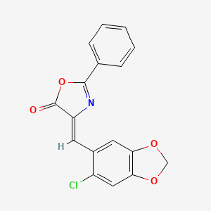 molecular formula C17H10ClNO4 B1659632 4-(6-Chloro-benzo[1,3]dioxol-5-ylmethylene)-2-phenyl-4H-oxazol-5-one CAS No. 6641-76-5