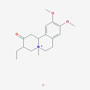 molecular formula C18H26INO3 B1659711 3-Ethyl-9,10-dimethoxy-5-methyl-1,3,4,6,7,11b-hexahydrobenzo[a]quinolizin-5-ium-2-one;iodide CAS No. 67455-66-7