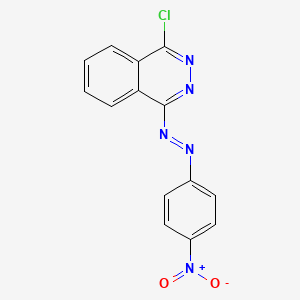 molecular formula C14H8ClN5O2 B1659713 Phthalazine, 1-chloro-4-[2-(4-nitrophenyl)diazenyl]- CAS No. 67458-52-0