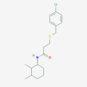 3-[(4-chlorophenyl)methylsulfanyl]-N-(2,3-dimethylcyclohexyl)propanamide