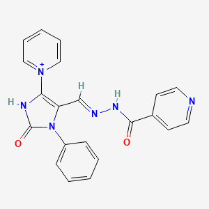molecular formula C21H17N6O2+ B1659758 N-[(E)-(2-Oxo-3-phenyl-5-pyridin-1-ium-1-yl-1H-imidazol-4-yl)methylideneamino]pyridine-4-carboxamide CAS No. 6781-25-5