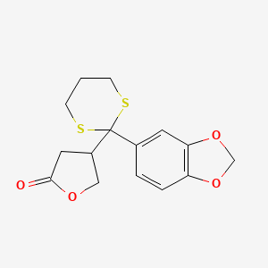 4-(2-(1,3-Benzodioxol-5-yl)-1,3-dithian-2-yl)dihydro-2(3H)-furanone