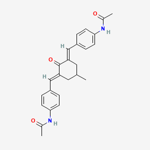 molecular formula C25H26N2O3 B1659768 Acetamide, N,N'-[(5-methyl-2-oxo-1,3-cyclohexanediylidene)bis(methylidyne-4,1-phenylene)]bis- CAS No. 67939-84-8
