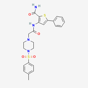3-[[2-[4-(4-Methylphenyl)sulfonylpiperazin-1-yl]acetyl]amino]-5-phenylthiophene-2-carboxamide