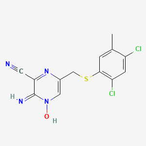 2-Amino-3-cyano-5-{[(2,4-dichloro-5-methylphenyl)thio]methyl}pyrazin-1-ium-1-olate
