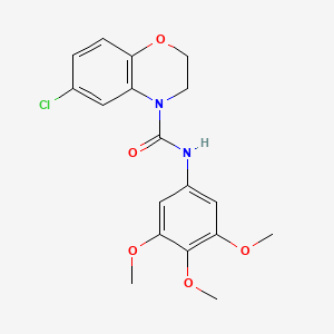 4H-1,4-Benzoxazine-4-carboxamide, 2,3-dihydro-6-chloro-N-(3,4,5-trimethoxyphenyl)-