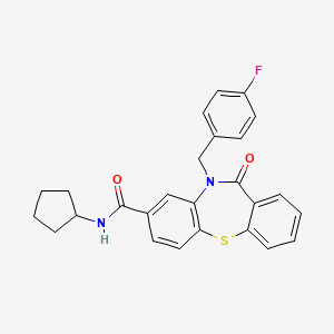N-cyclopentyl-5-[(4-fluorophenyl)methyl]-6-oxobenzo[b][1,4]benzothiazepine-3-carboxamide