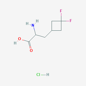 molecular formula C7H12ClF2NO2 B1659796 2-Amino-3-(3,3-difluorocyclobutyl)propanoic acid;hydrochloride CAS No. 681128-42-7