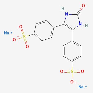 Benzenesulfonic acid, 4,4'-(2,3-dihydro-2-oxo-1H-imidazole-4,5-diyl)bis-, sodium salt (1:2)